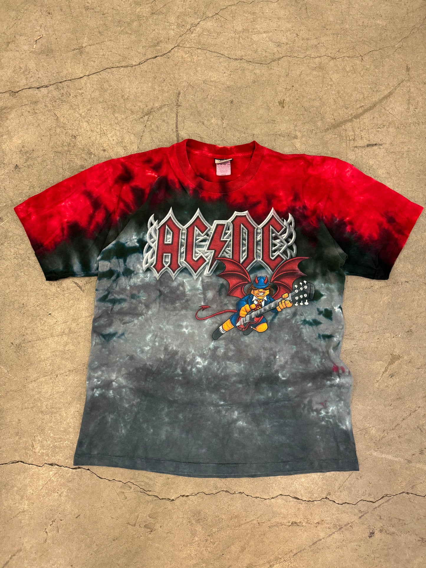 90s AC/DC Liquid Blue Tie Dye Tee (L)