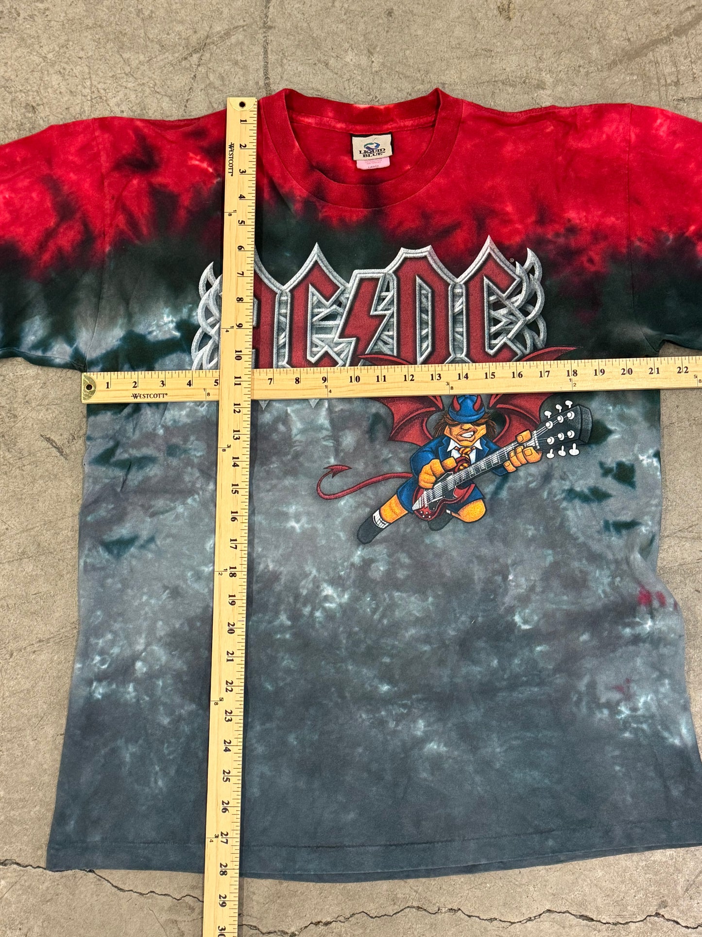 90s AC/DC Liquid Blue Tie Dye Tee (L)