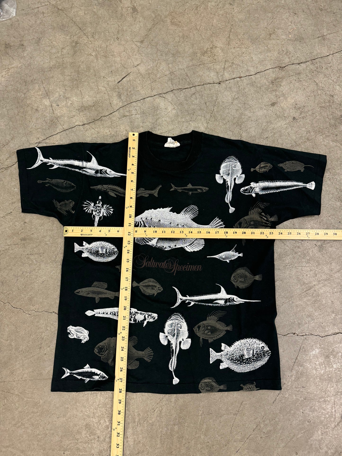 Vintage Saltwater Specimen/ Fish All Over Print Shirt (XL)