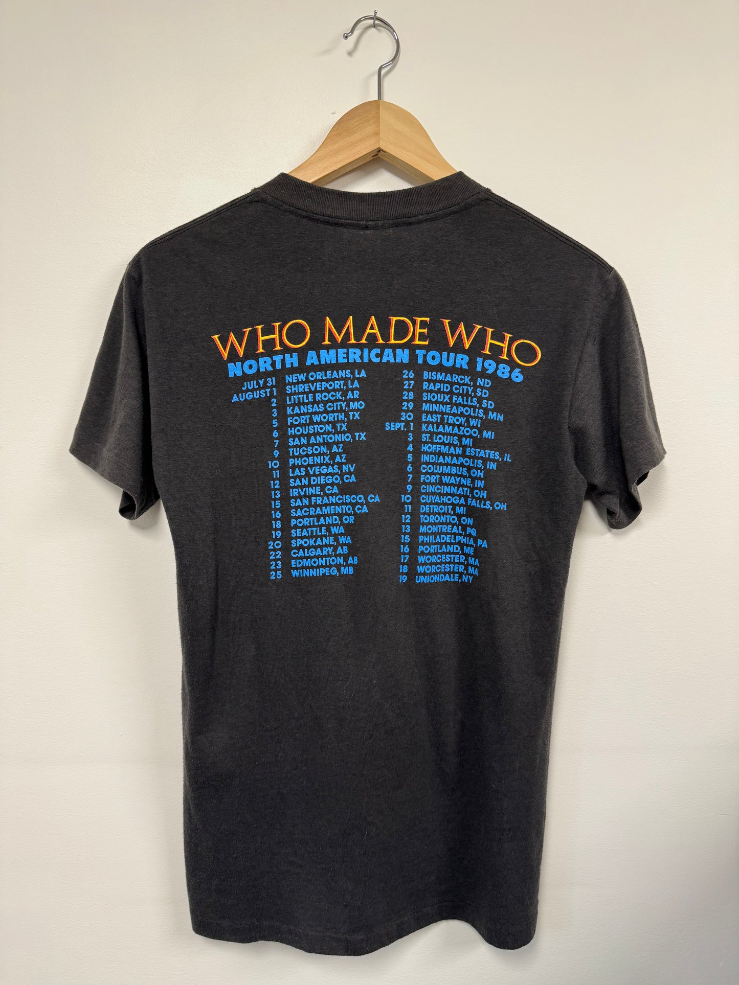 AC-DC Who Made Who Tour Shirt 1986 (S)